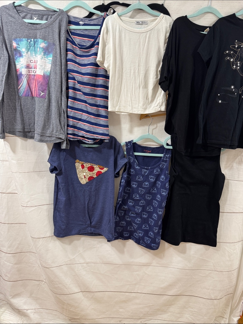 Bundle of 7 Girls' short sleeve shirts tops Old Navy Cat & Jack size Large 10/12
